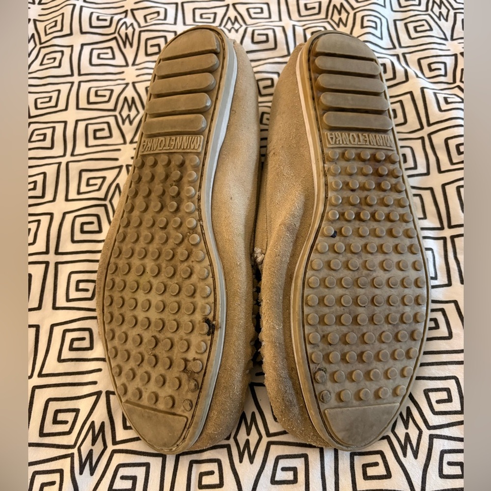Minnetonka Tan Suede Kilty Moccasins - Picture 3 of 3